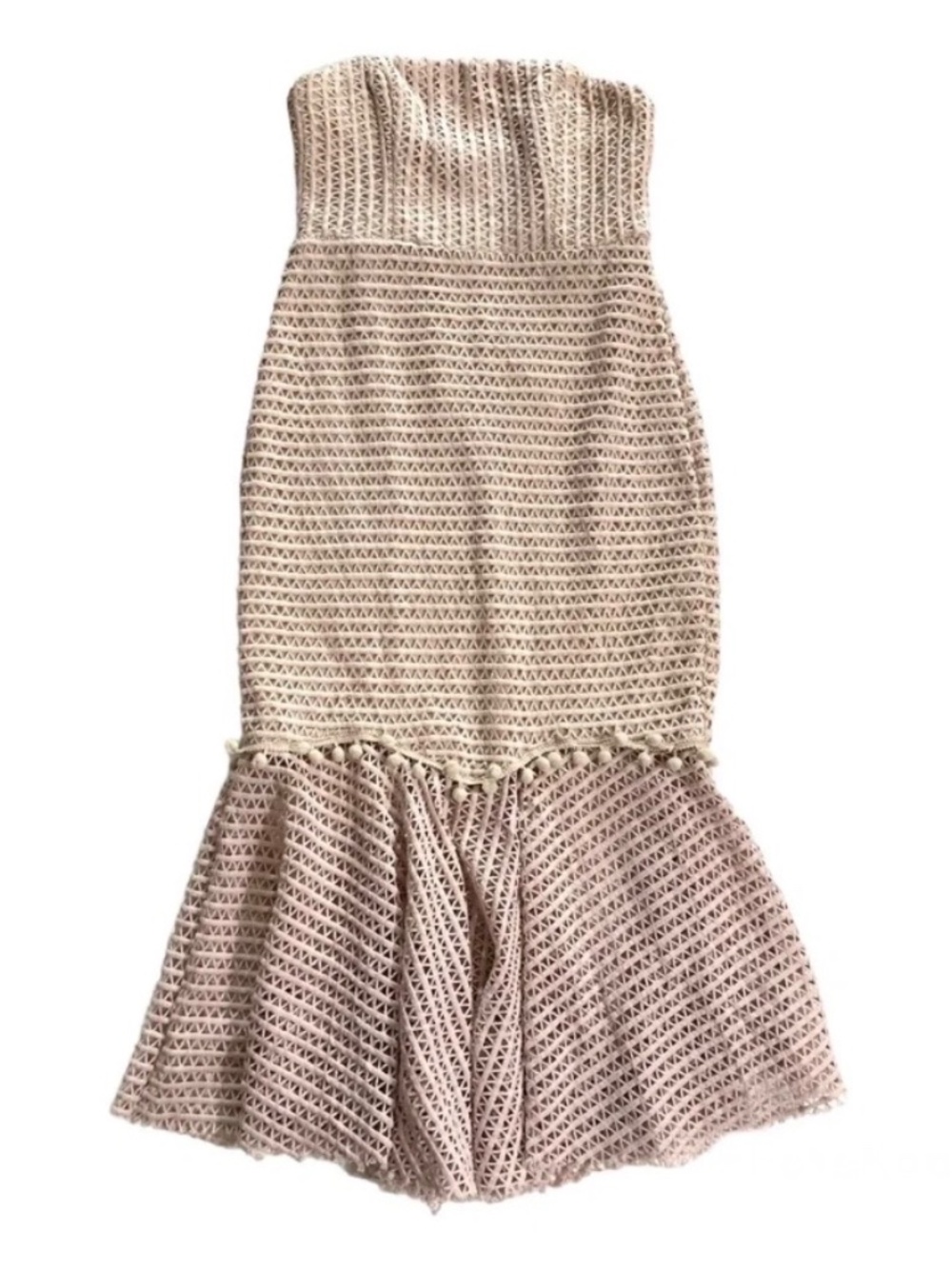 hello molly Strapless Crochet Mermaid Dress in Blush XS size 2 - Picture 2 of 7